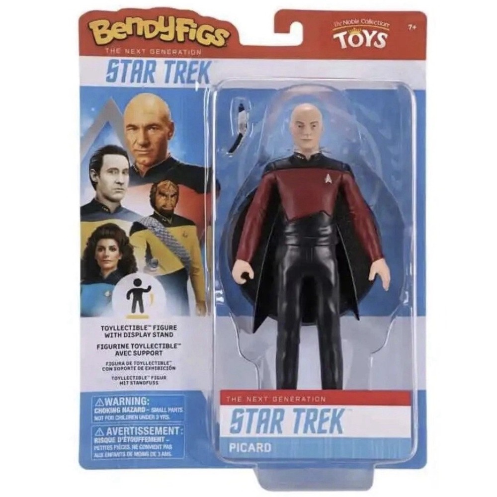 NOBLE COLLECTION BENDYFIGS STAR TREK Captain Picard 7"‎ Action FIGURE